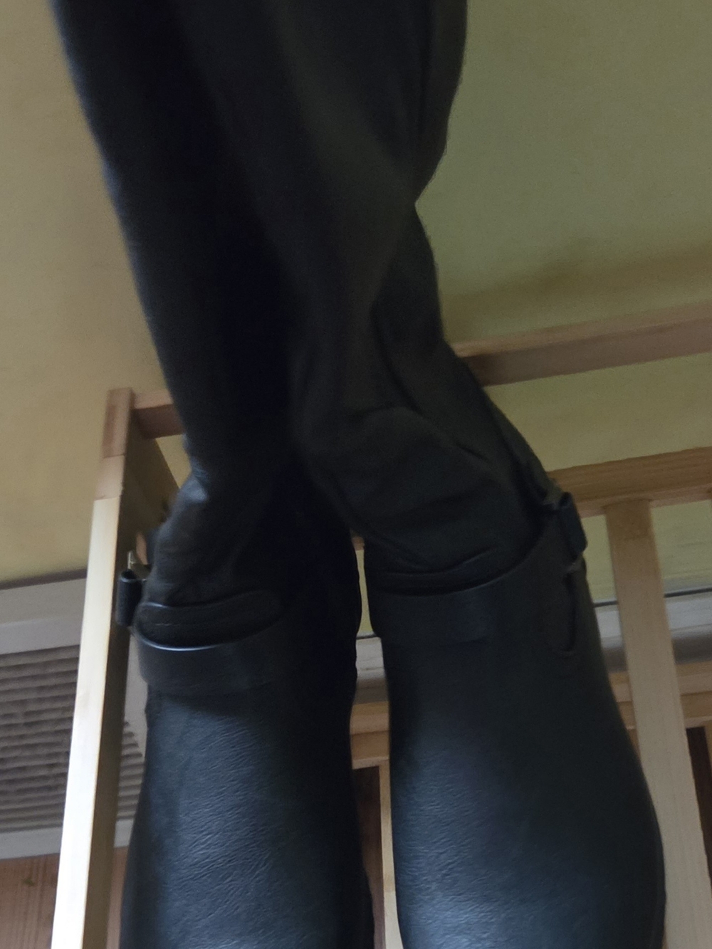 Black Mid-Calf Leather Boots